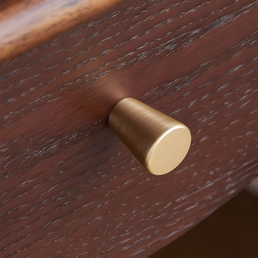 39.3'' Modern Vintage Roll Top Vanity Desk Solid Wood Makeup Table with Storage and Drawer