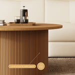 Load image into Gallery viewer, 35.68&#39;&#39; Natural Wood Round Coffee Table Vertical Textured Design Modern Minimalist Style
