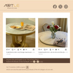 Load image into Gallery viewer, Round Dining Table with Lazy Susa Ceramic Top Gold Metal Base for 4-6 People

