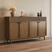 59'' Modern Wooden Sideboard with Fluted Detail Minimalist Storage Cabinet