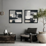 Load image into Gallery viewer, Original hand-painted minimalist abstract, calm tones and geometry creating an artistic ambience.
