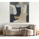 Load image into Gallery viewer, Handmade Abstract Geometric Wall Art – Gray, Beige and Gold Modern Painting
