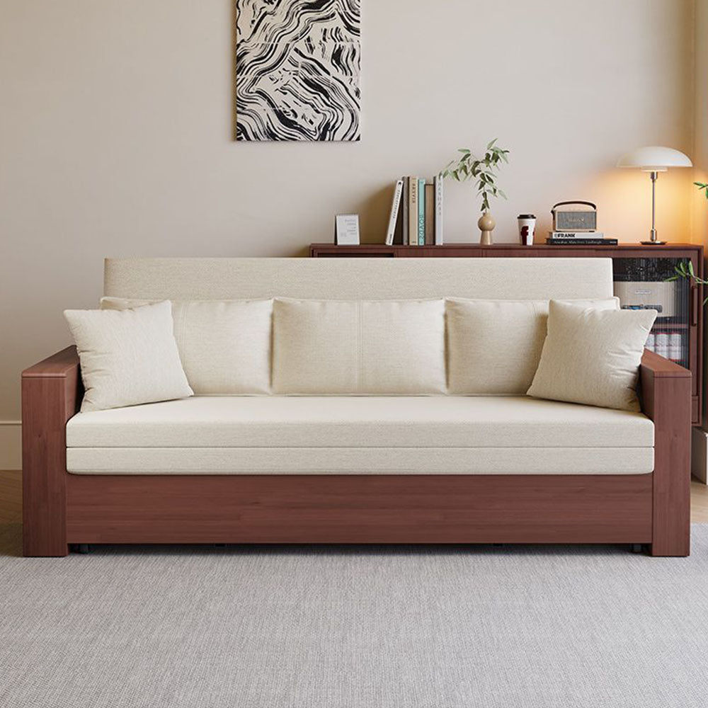 Modern Multifunctional Sofa Bed with Electric Lift Coffee Table & Storage