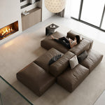 Load image into Gallery viewer, Modern Modular Top-Grain Leather Sectional Sofa
