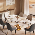 Load image into Gallery viewer, Square Dining Table Contemporary X-Shaped Gold Metal Base Perfect for 4-6 People
