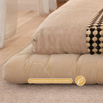 Load image into Gallery viewer, Queen Size Minimalist Japanese-Style Tatami Bed Ultra-Fiber Leather Steel-Wood Slatted Frame
