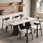 Load image into Gallery viewer, Creative S-shaped Walnut Base Round Dining Table with Marble Effect Surface
