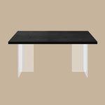 Load image into Gallery viewer, 54.6''Dining Table Set with Boucle Chairs, Artistic Base, Space-Saving Design
