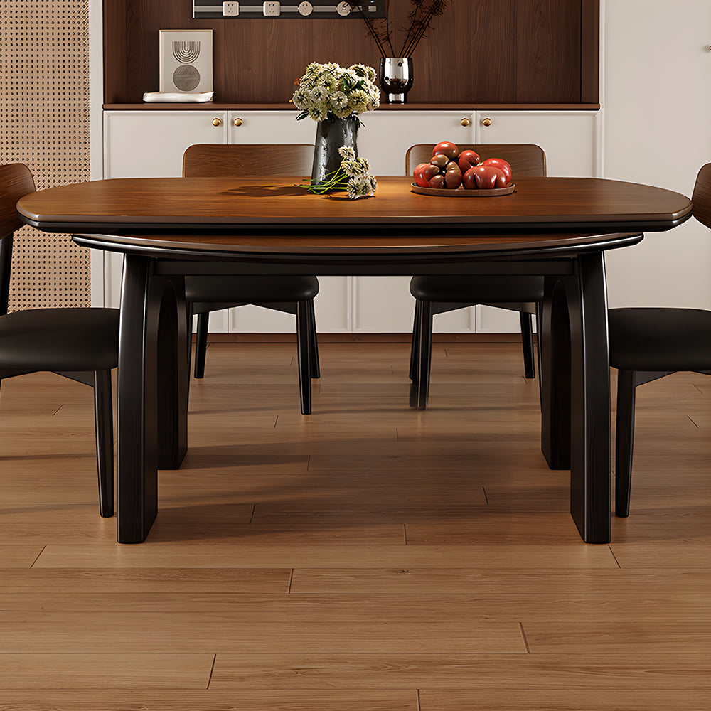 50.7" Versatile Extendable Dining Table Round to Oval Conversion