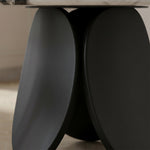 Load image into Gallery viewer, Modern Round Dining Table with Rotating Lazy Susan and Black Pedestal Base
