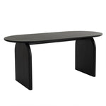 Load image into Gallery viewer, Oval Dining Table Arched Solid Wood Walnut Veneer Base Textured Wood Grain Surface Modern Elegant Design
