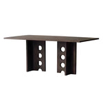 Load image into Gallery viewer, Rectangular Dining Table Solid Wood Walnut Veneer Base Scratch Resistant Sintered Stone Top Modern Elegant Design
