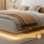 Load image into Gallery viewer, Modern Minimalist Bed with Elegant LED Lighting and Plush Upholstered Headboard for a Luxurious Bedroom Retreat
