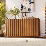 Load image into Gallery viewer, 54.6'' Modern Fluted Wood Sideboard Cabinet with Warm Natural Finish
