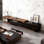 Load image into Gallery viewer, Modern Walnut &amp; Black Extendable Coffee Table Expandable Design with Large-Capacity Storage
