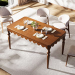 Load image into Gallery viewer, 54&#39;&#39;Vintage Carved Dining Table Solid Wood Build Elegant Silhouette Multi-Scene Use
