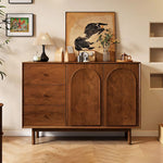 Load image into Gallery viewer, 47.2''/62.9'' Modern Solid Wood Sideboard Cabinet Storage Buffet with Drawers &amp; Arched Door Design
