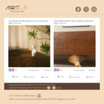 Load image into Gallery viewer, 78&quot; Retro TV Stand Carved Geometric Pattern Solid Wood Cabinet Brass-Tipped Legs
