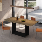 Load image into Gallery viewer, 62.4&#39;&#39;/70.2&#39;&#39; Manhattan Sintered Stone Dining Table  Geometric Base  Modern Luxury  Scratch-Resistant Surface
