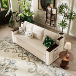 Load image into Gallery viewer, 83'' 3-Seater Pull-Out Sleeper Sofa with Storage &amp; USB Port
