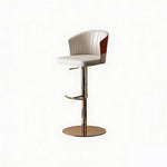 Load image into Gallery viewer, Modern Adjustable Swivel Bar Stool Cream Faux Leather Upholstered Counter Chair Stainless Steel Base 1 Piece
