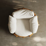 Load image into Gallery viewer, Modern Solid Wood 360° Swivel Lounge Chair with Cushions and Sculptural Frame
