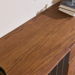 Load image into Gallery viewer, 70.87&quot; Mid-Century Fluted TV Console Natural Red Oak Vintage Style Ample Storage

