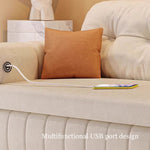 Load image into Gallery viewer, Modern Fabric Sofa Bed with Pull-Out Sleeper &amp; Side Table Convertible Couch for Living Room
