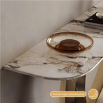 Load image into Gallery viewer, Elegant Heart-Shaped Base Console Table in Gold with Marble Top
