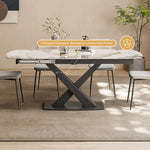 Load image into Gallery viewer, 46.8&quot;-70.2&quot; Versatile Elegant Extending Dining Table with Rotating Top Perfect for Modern Living Spaces
