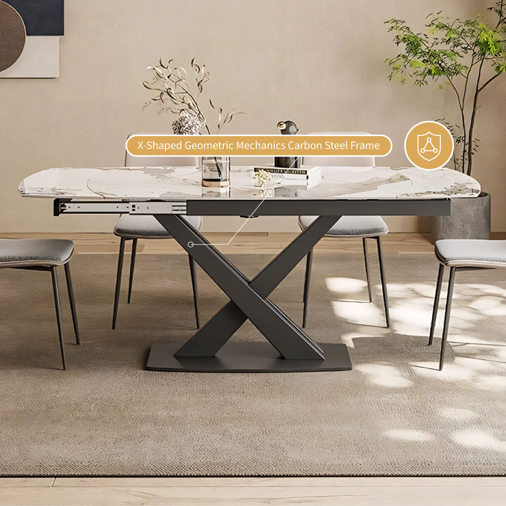 46.8"-70.2" Versatile Elegant Extending Dining Table with Rotating Top Perfect for Modern Living Spaces