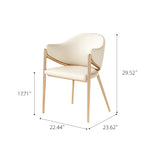 Load image into Gallery viewer, Modern Bouclé Dining Chair with Gold Metal Frame and Curved Backrest 1 Piece
