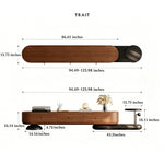 Load image into Gallery viewer, 86.6" Modern Walnut TV Stand Curved Edge Media Console Low Profile Entertainment Center
