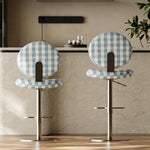 Load image into Gallery viewer, Modern Adjustable Swivel Bar Stool Green Polka Dot Upholstered Counter Chair 1 Piece
