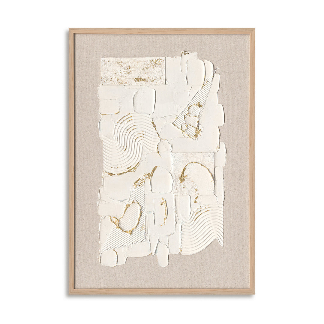 Wabi-sabi handmade series, textured layers with golden accents, creating serene natural elegance.