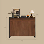 Load image into Gallery viewer, 55.1'' Modern Walnut Shoe Cabinet with Drawers Hidden Shoe Storage Entryway Cabinet
