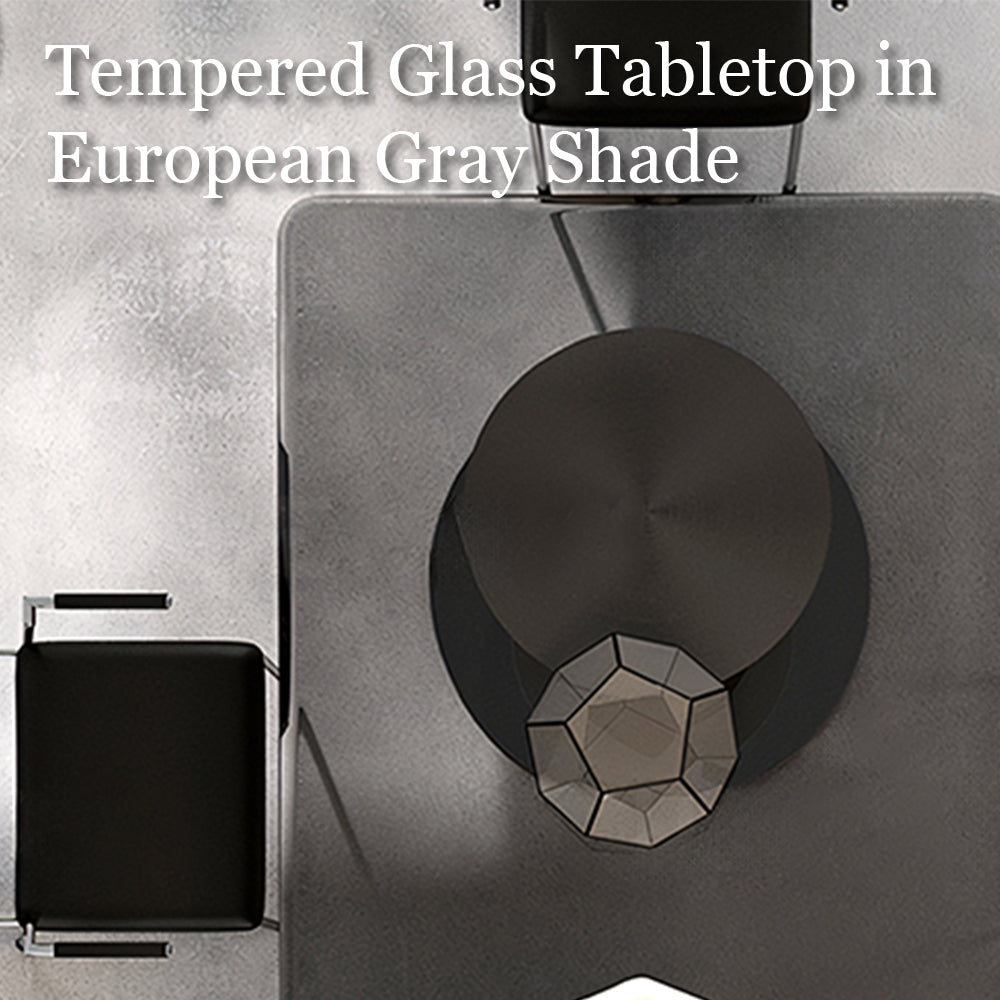 70.8" Modern Square Dining Table with Tempered Glass Top Wooden Creative Base and Sleek Surface for 6 to 8 People