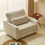 41.3'' Modern Single Sofa Bed with Mattress Fabric Pull Out Sleeper Chair Convertible Armchair with Metal Frame