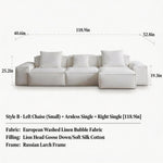 Load image into Gallery viewer, Modern Modular Sectional Sofa Removable Washable Cover Cream Upholstery Minimalist Low Profile Design
