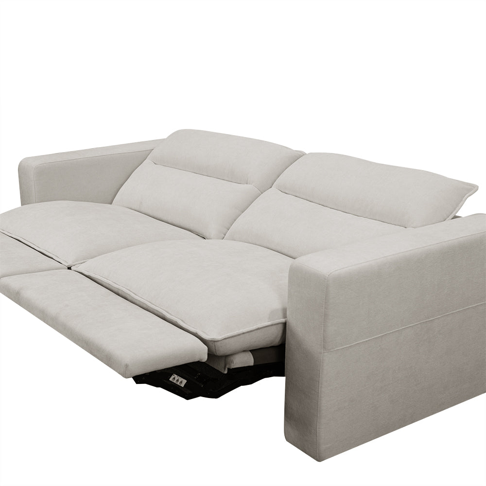 80.34''Power Recliner Sofa with USB Ports, Adjustable Backrest & Footrest, High-Density Cushions, Modern Minimalist Living Room Sofa