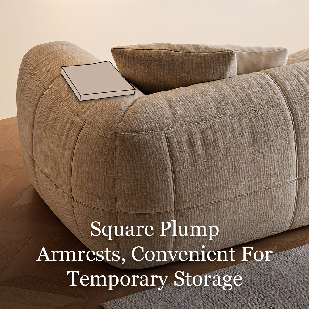 Modern Chenille Sofa Deep Seat Removable Cover Lounge Couch