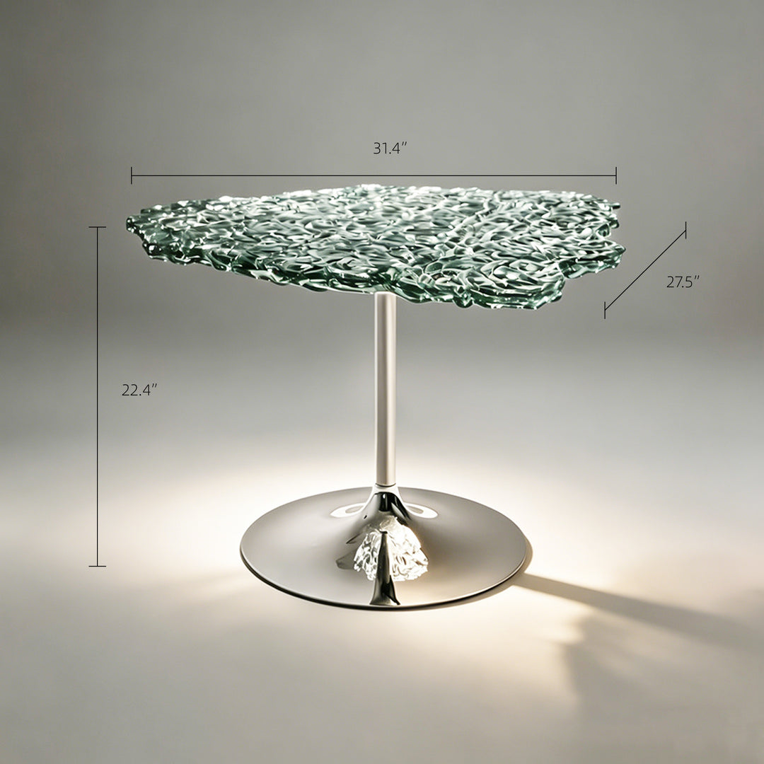 Modern Artistic Polycarbonate Coffee Table Irregular Water Ripple Accent Side Table