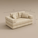 Load image into Gallery viewer, 70&#39;&#39;-78&#39;&#39;Convertible Sofa Bed Tufted Cushion Armrest Foldable Design in Grey Fabric Upholstery
