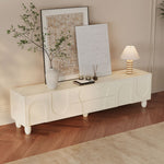 Load image into Gallery viewer, 78.7'' Modern Sculpted White TV Stand with Artistic Panel Design
