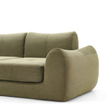 Load image into Gallery viewer, 101&#39;&#39;Convertible Sofa Bed Three Seater Olive Green Upholstered Tufted Cushion Modern Curved Arm Modular Design

