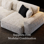 Load image into Gallery viewer, Modern Oversized Sectional Sofa with Deep Seat Chaise and Textured Upholstery
