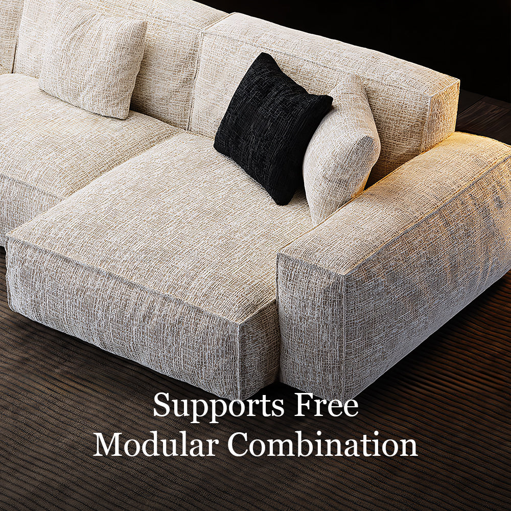 Modern Oversized Sectional Sofa with Deep Seat Chaise and Textured Upholstery
