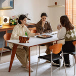 Load image into Gallery viewer, Modern Dining Chair with Stainless Steel Legs Faux Leather Upholstered Seat Ergonomic Wood Backrest for Dining Room
