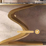 Load image into Gallery viewer, Elegant Console Table with Gold Base Design
