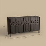 Load image into Gallery viewer, 55.1'' Modern Geometric Black Sideboard Cabinet with Decorative Doors and Spacious Storage

